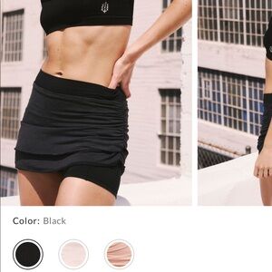 FP Movement by Free People Black Ruched Skort